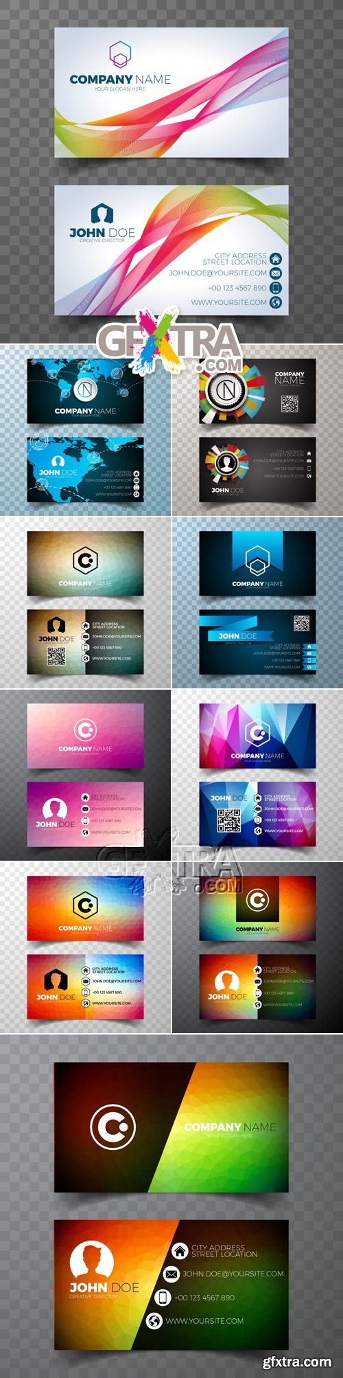 Abstract Business Cards Vector 4