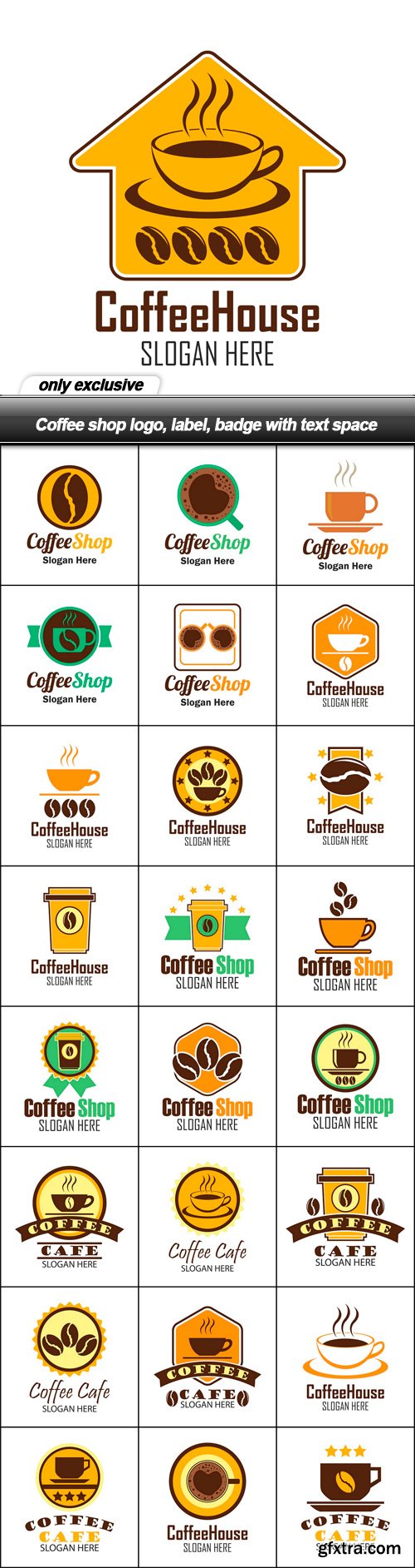 Coffee shop logo, label, badge with text space - 25 EPS