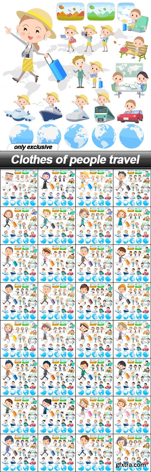Clothes of people travel - 32 EPS