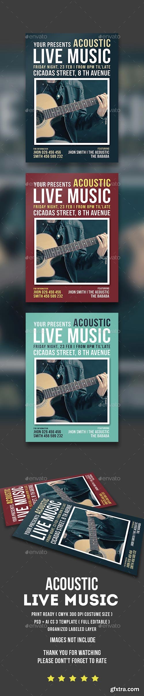 Graphicriver - Acoustic Live Music Flyer 14604101