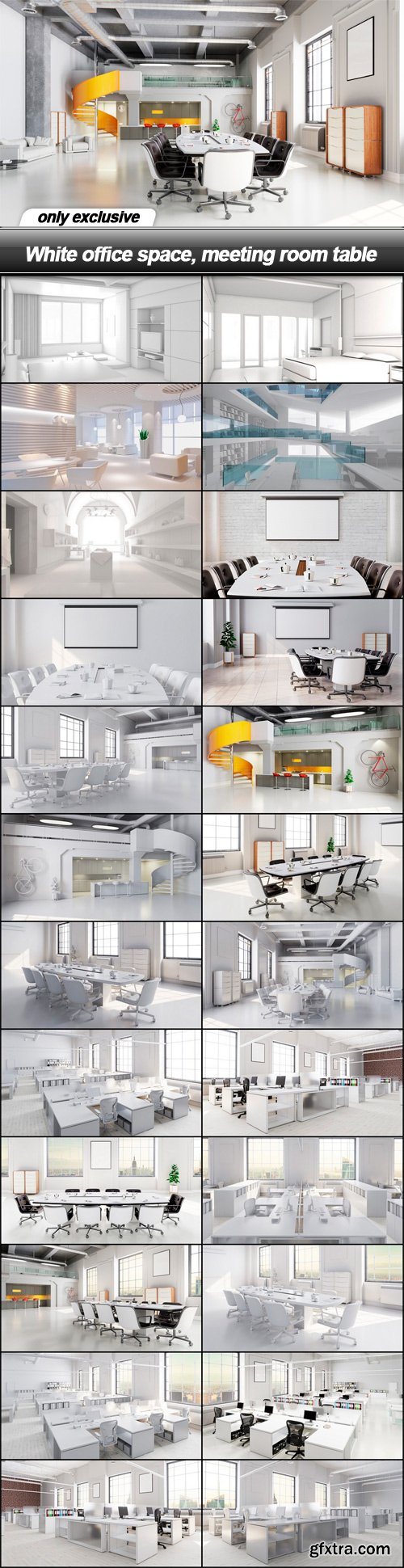 White office space, meeting room table - 25 UHQ JPEG