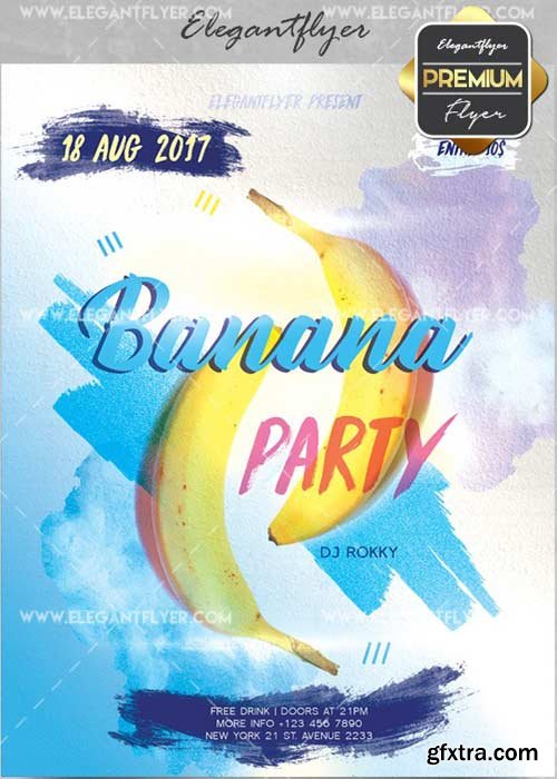 Banana Party V17 Flyer PSD Template + Facebook Cover