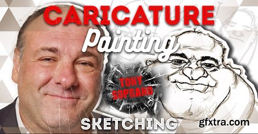 PencilKings - Caricature Painting of Tony Soprano Pt 1 - Sketching