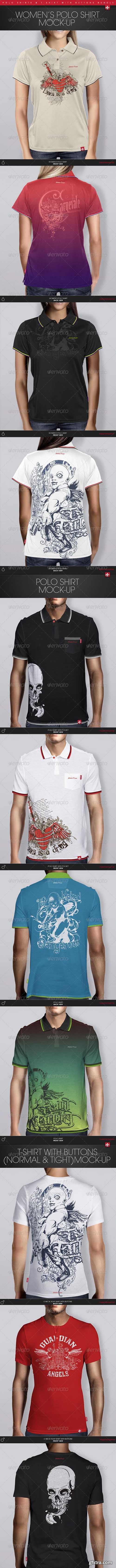 GraphicRiver - Polo Shirts & T-Shirt with Buttons Bundle