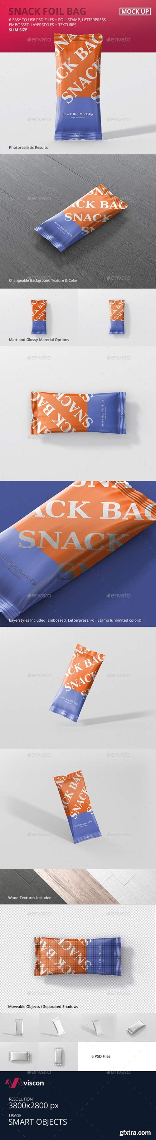 Graphicriver - Snack Foil Bag Mockup - Slim Size 20236420