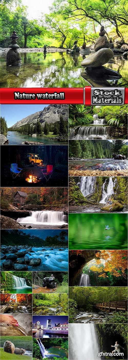 Nature waterfall creek landscape rest travel picture to your desktop 20 HQ Jpeg