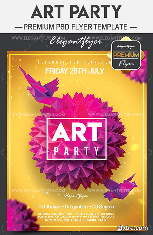 Art Party – Flyer PSD Template + Facebook Cover