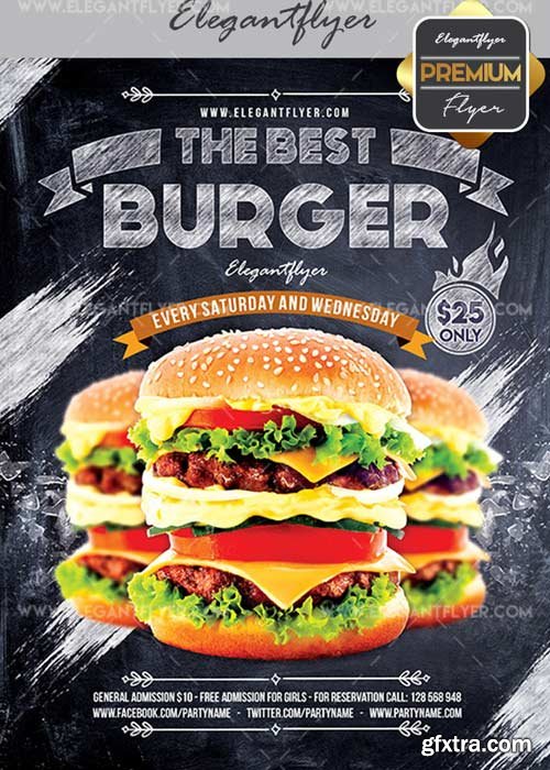 Burger V11 Flyer PSD Template + Facebook Cover