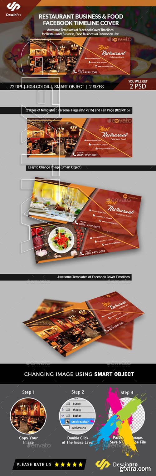 Graphicriver - Restaurant Business Facebook Cover Timeline 20283509