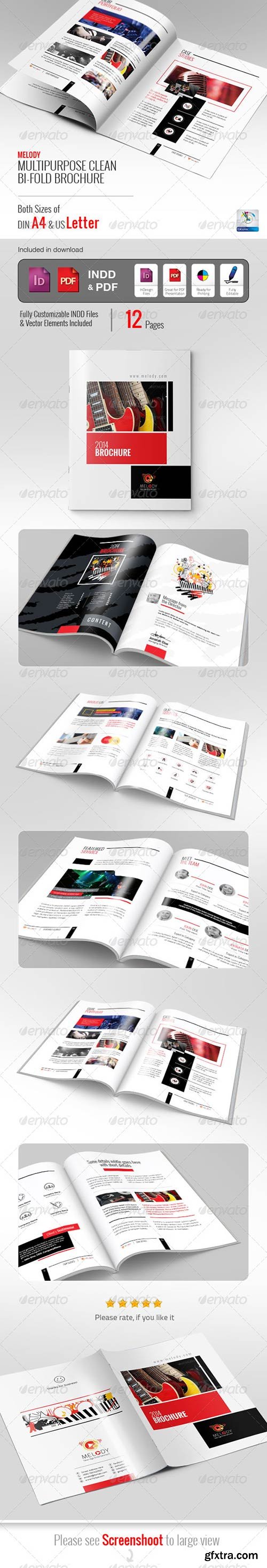 Graphicriver - Melody Clean Bifold Brochure 5816693
