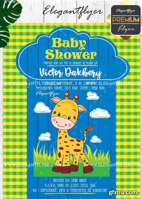 Baby Shower V9 Flyer PSD Template + Facebook Cover