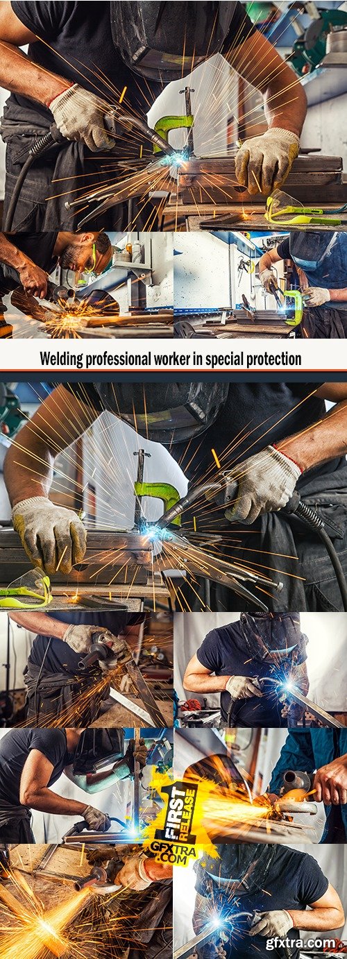 Welding professional worker in special protection