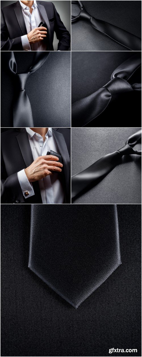 Black tie on a black background 7X JPEG