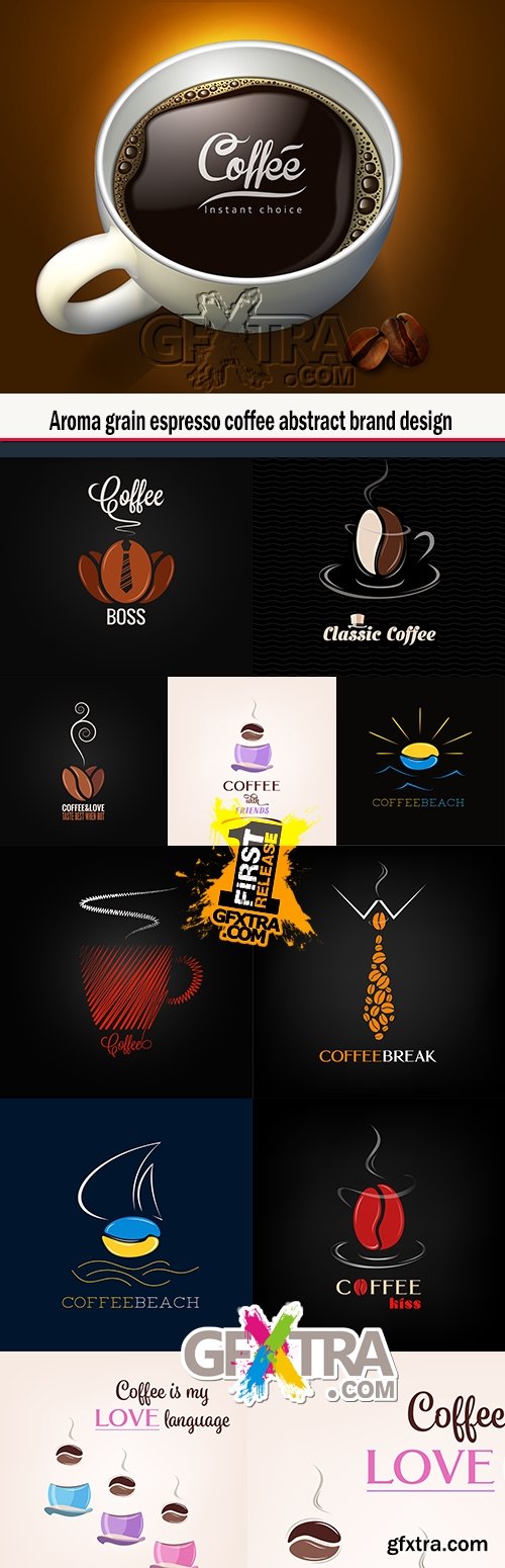 Aroma grain espresso coffee abstract brand design
