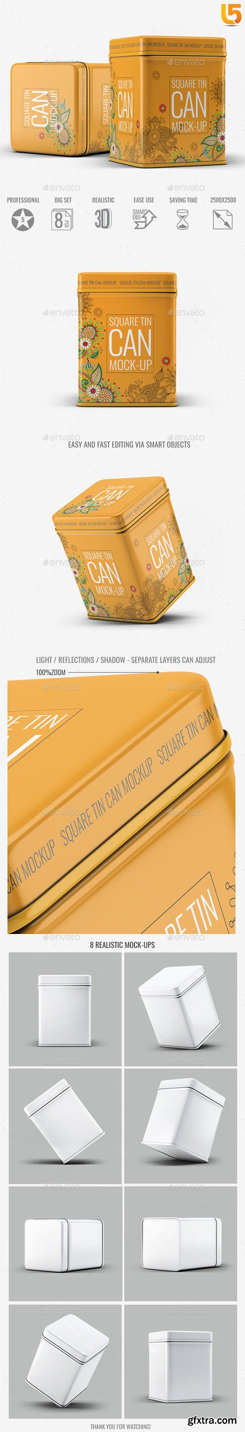 Graphicriver - Square Tin Can Mock-Up 20413173