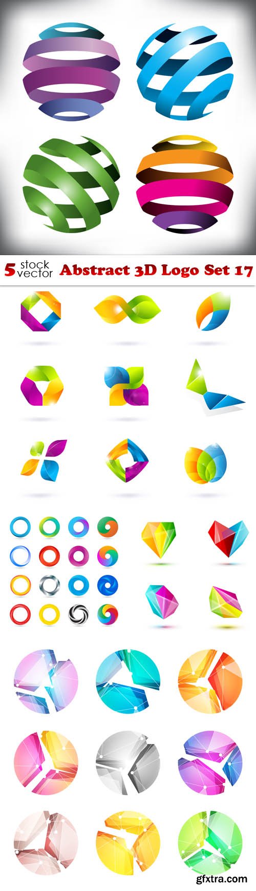 Vectors - Abstract 3D Logo Set 17