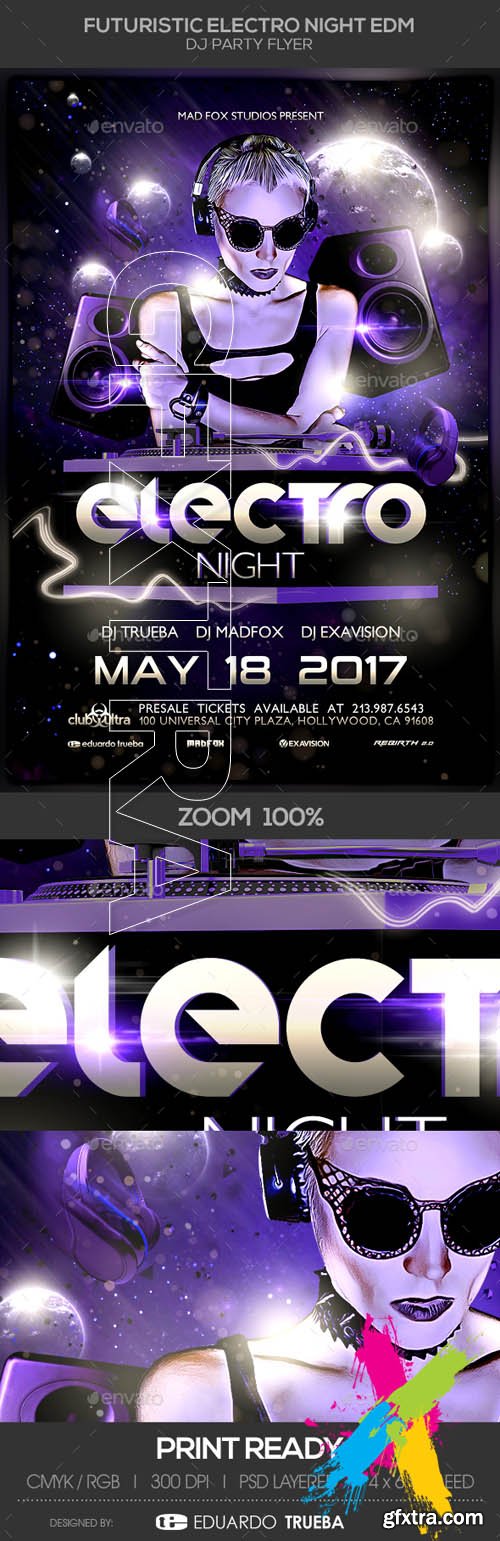 GraphicRiver - Futuristic Electro Night EDM Dj Party Flyer 20400230