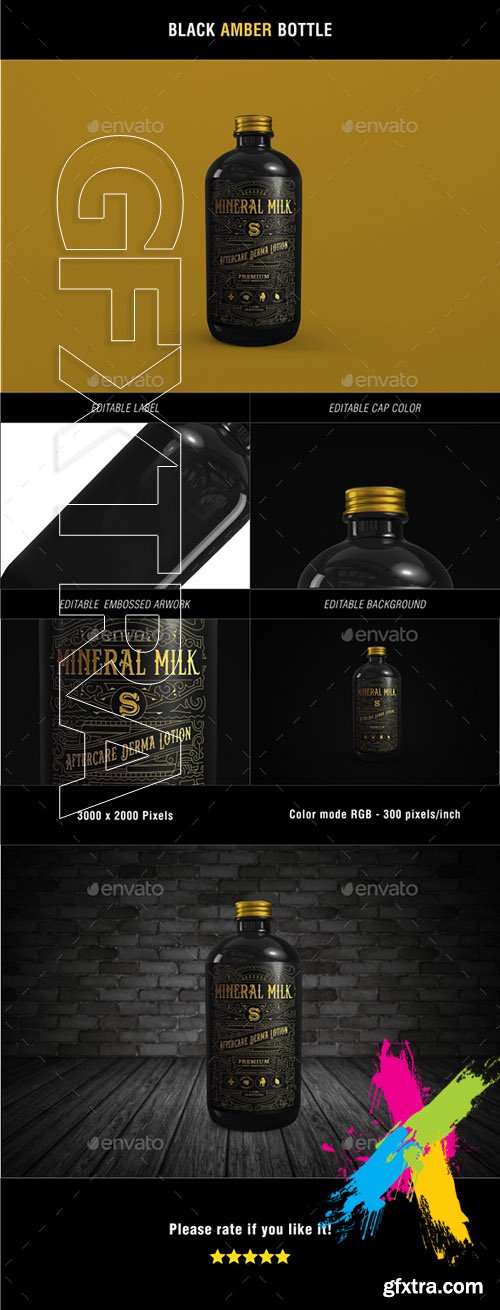 GraphicRiver - Black Amber Bottle 20445321