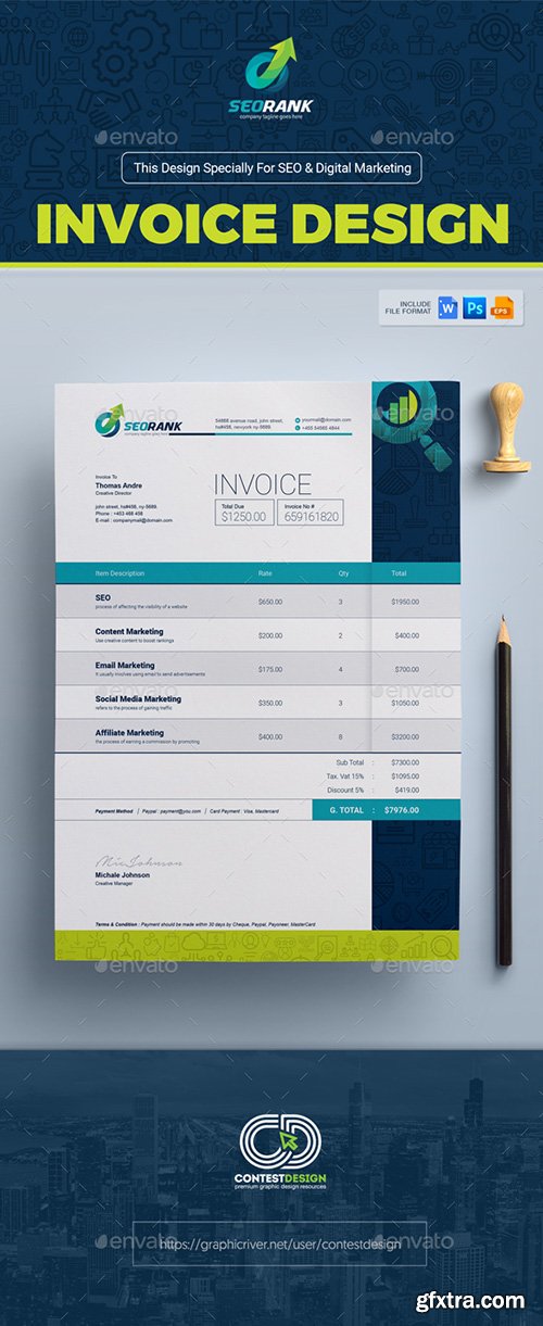 Graphicriver - Invoice Template for SEO (Search Engine Optimization) & Digital Marketing Agency / Company 19904098