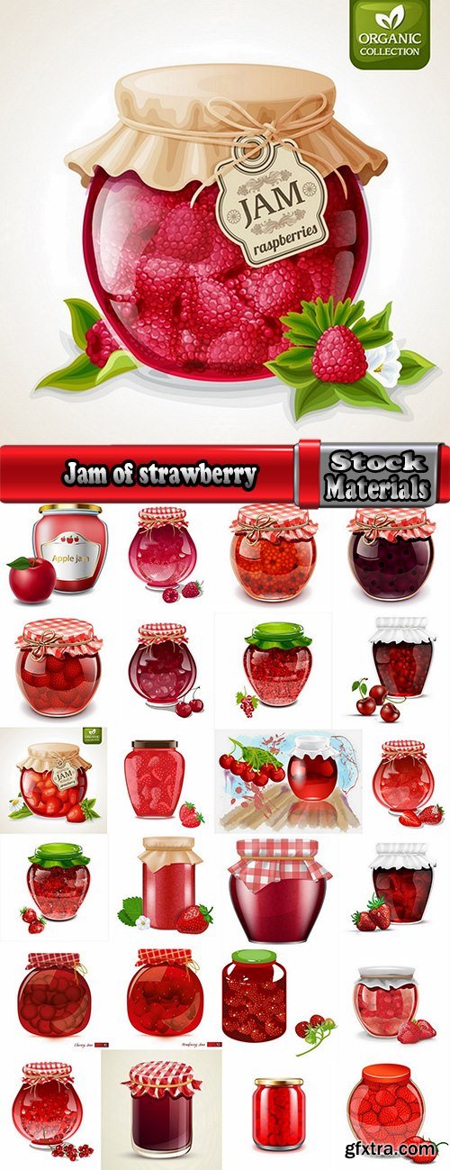 Jam of strawberry cherry bank of berry sweetness 25 EPS