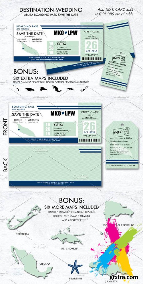 CM - Boarding Pass Wedding Save the Date 1715780