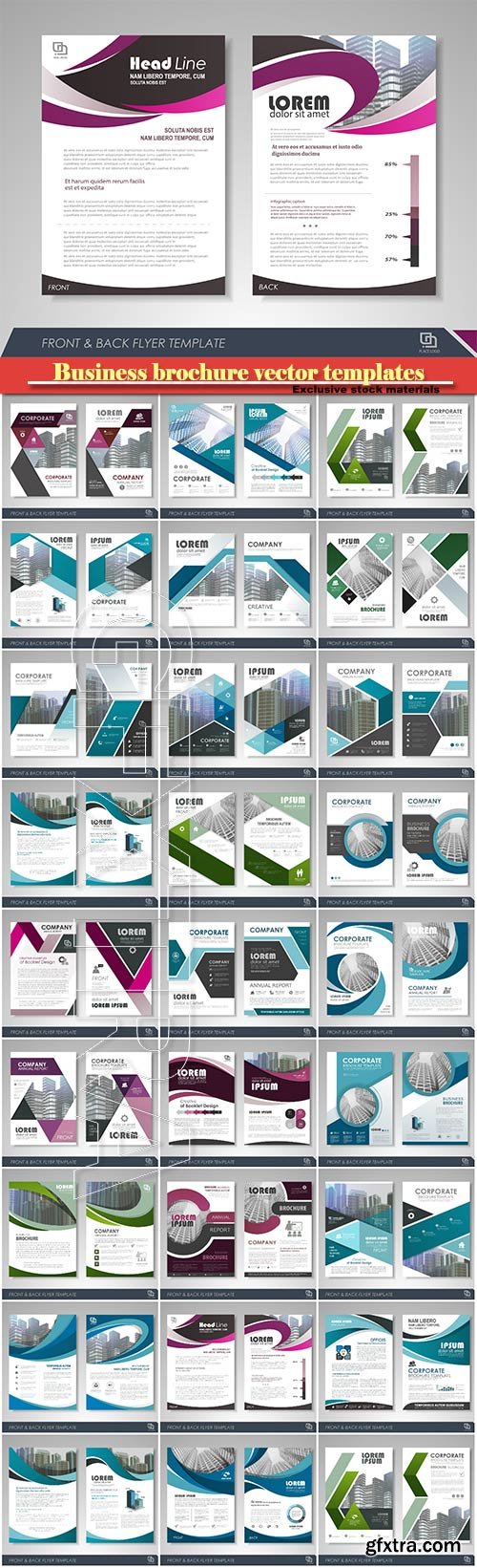 Business brochure vector, flyers templates # 23
