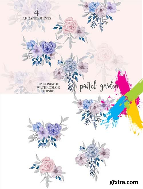 CM - Pastel Rose Clip Art Floral Clipart 1720474
