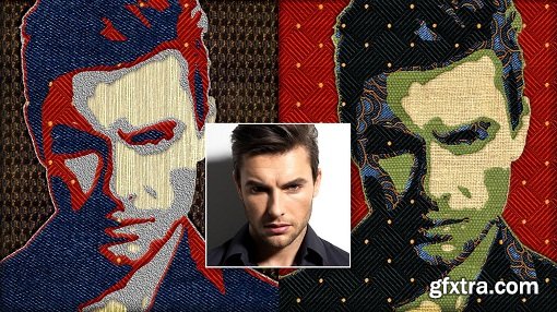 How to Create a Fabric Patchwork Portrait of a Face from a Photo