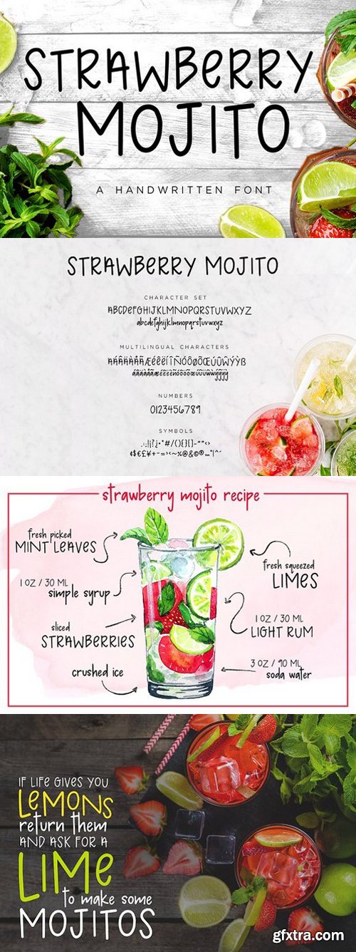 CM - Strawberry Mojito | Handwritten Font 1664044
