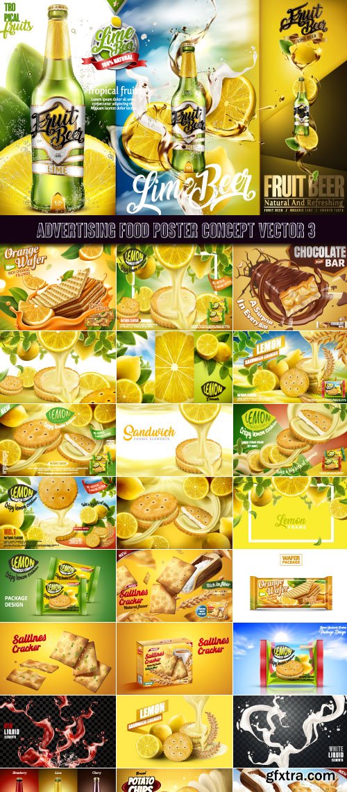 Advertising Food and Drink Poster Concept vector 3