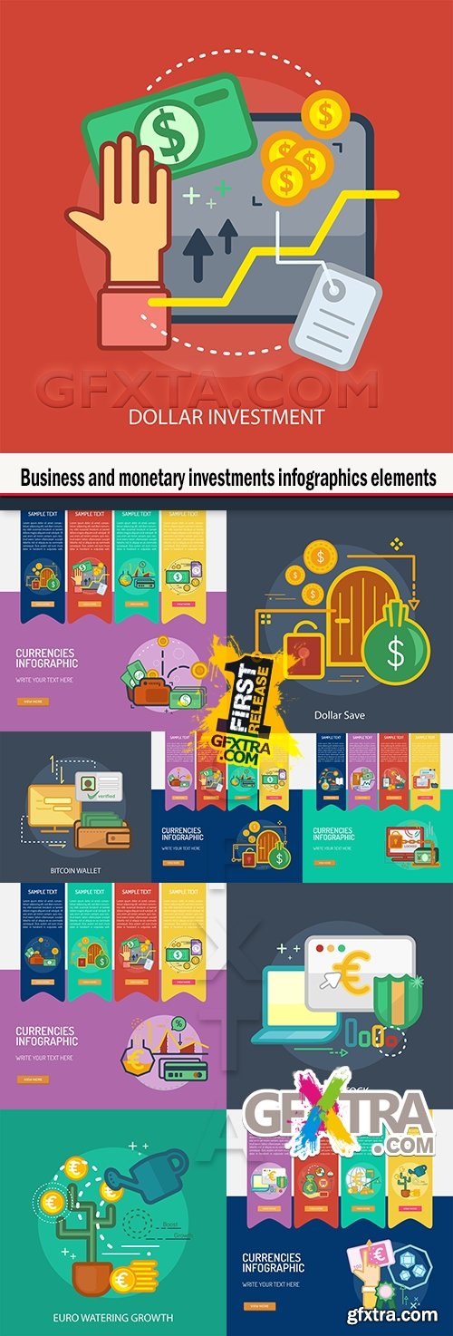 Business and monetary investments infographics elements