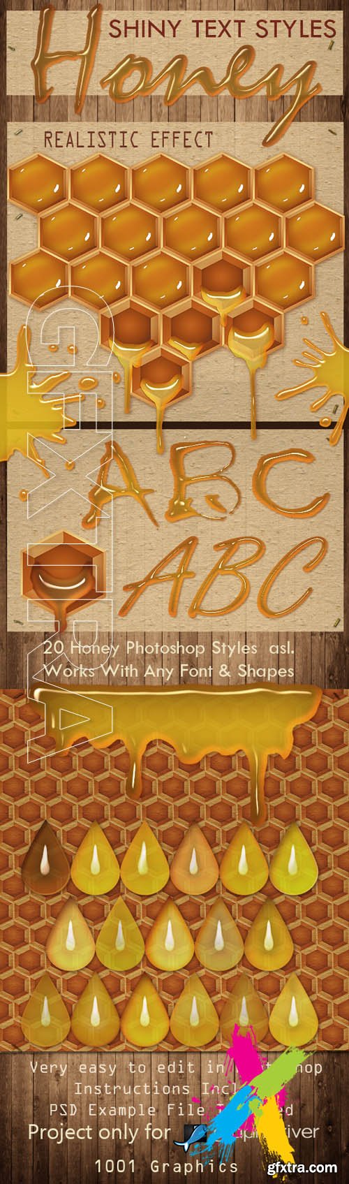 GraphicRiver - 30 HoneyText Effect PS Styles asl- Full Pack 20422546