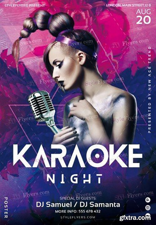Karaoke V07 Night PSD Flyer Template