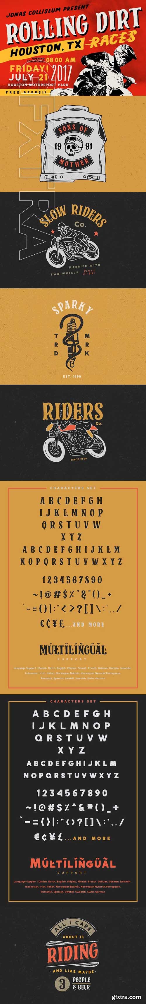 Creativemarket - NEW Sparkplugs Biker Rebel Font 1625332