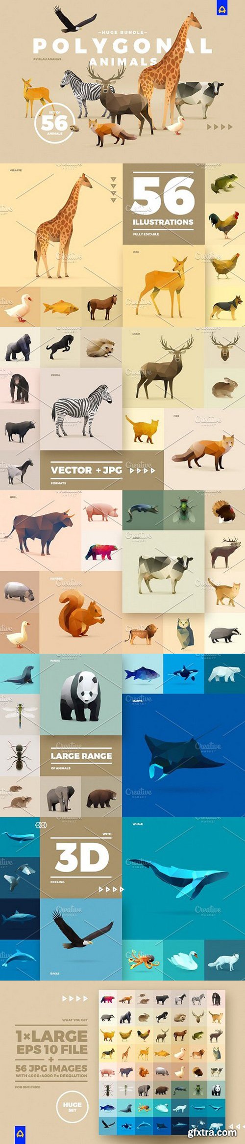 CM - Set of Polygonal Animals 1664692