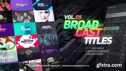 Videohive TypeX - Text Animation Tool | VOL.05: Broadcast Titles Pack 20233979 (With 23 August 17 Update)