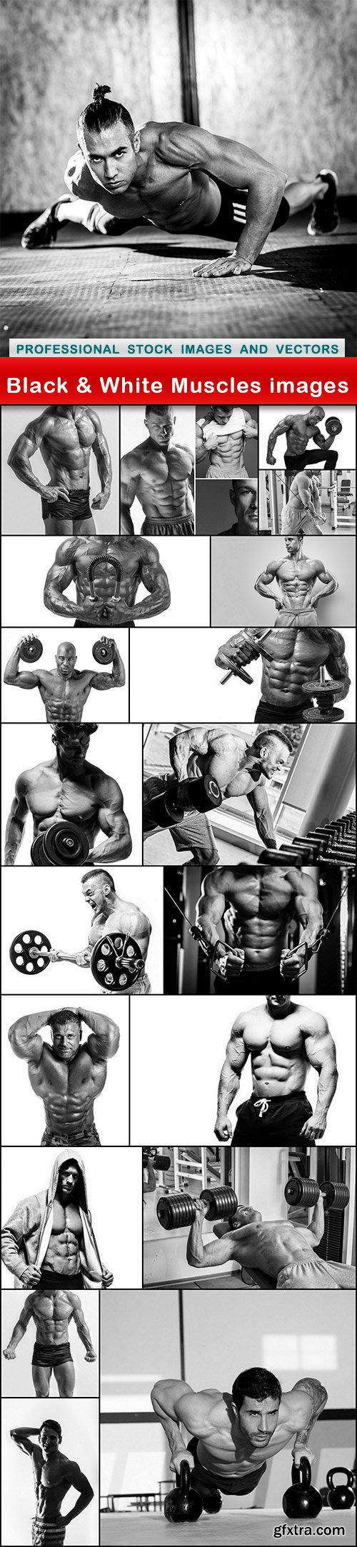 Black & White Muscles images - 20 UHQ JPEG
