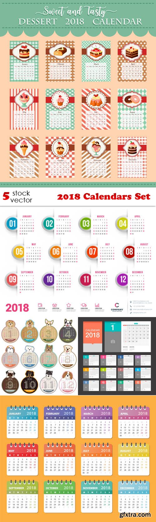 Vectors - 2018 Calendars Set