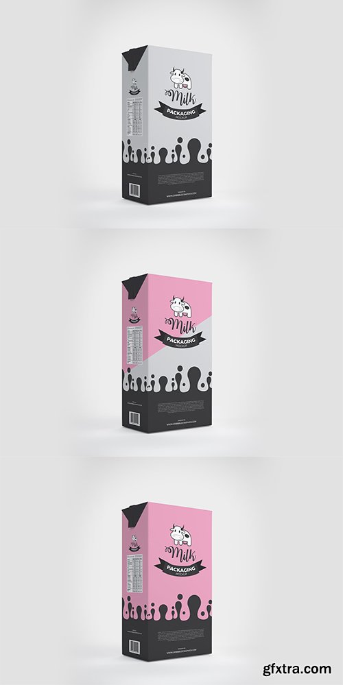 PSD Mock-Up - Milk Box Packaging