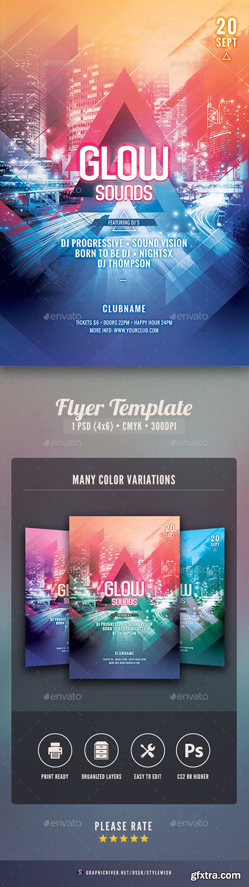 Graphicriver Glow Sounds Flyer 20424198