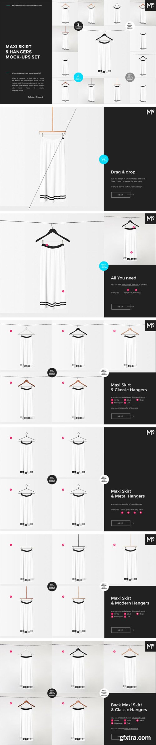 CM - Maxi Skirt & Hangers Mock-ups Set 1724597