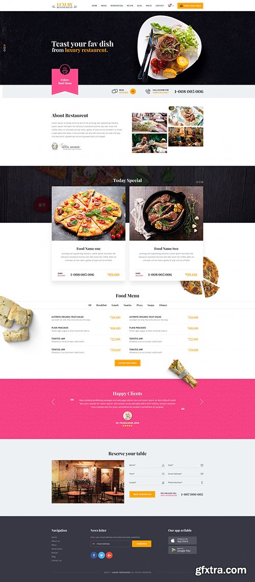 PSD Web Template - Luxury - Restaurant & Cafe Theme