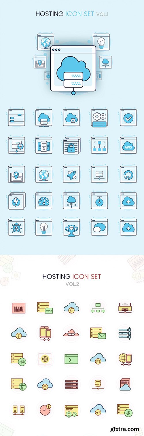 Ai Vector Web Icons - Hosting