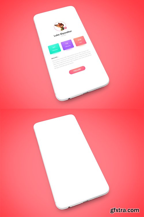PSD Mock-Up - Minimalistic White App Screen