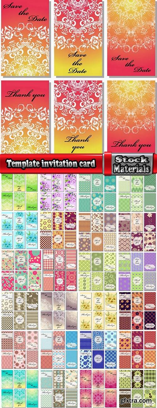 Template invitation card flyer banner brocade cover 25 EPS
