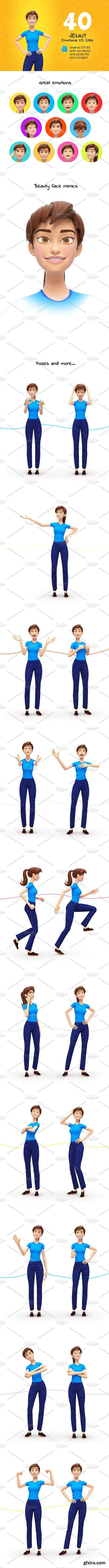 CM - Jenny Cartoon 3D Character Promo Set 1696926