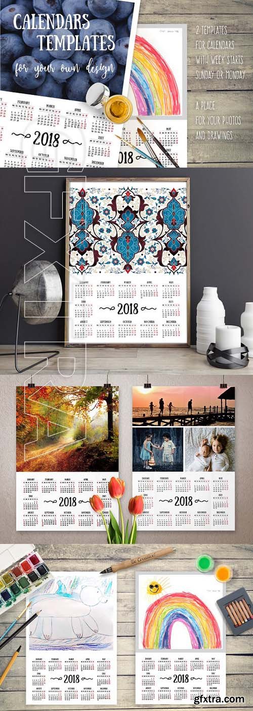 CreativeMarket - 2018 Calendars For Your Own Design 1704316