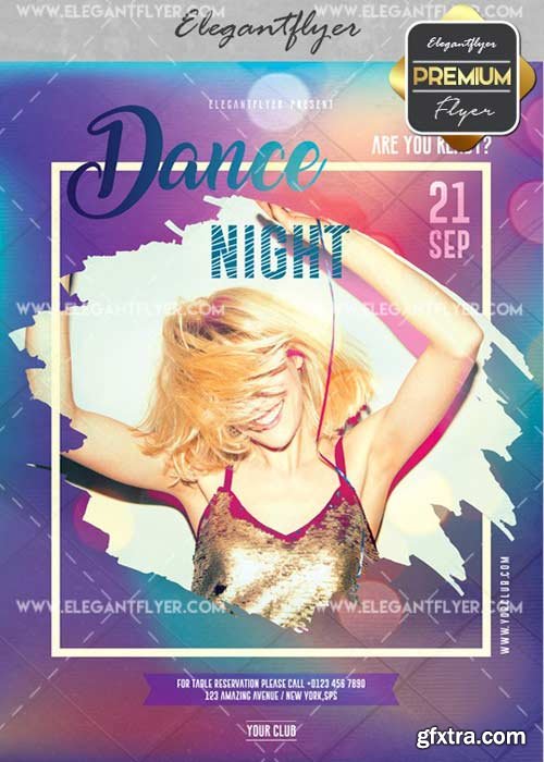 Dance Night V14 Flyer PSD Template + Facebook Cover