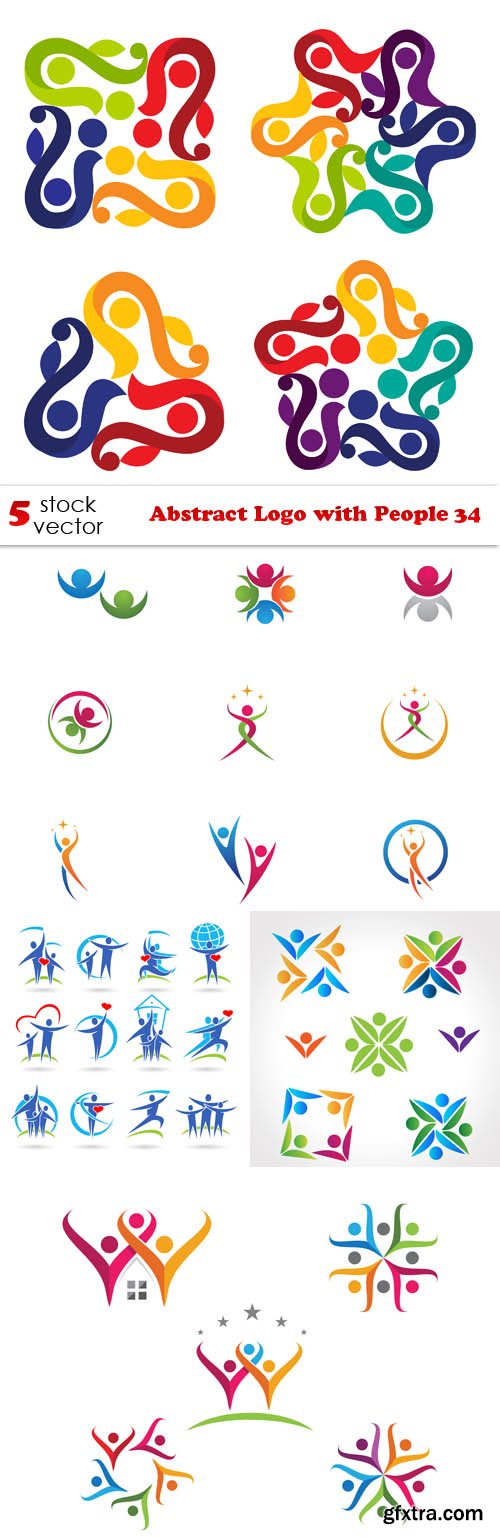 Vectors - Abstract Logo with People 34