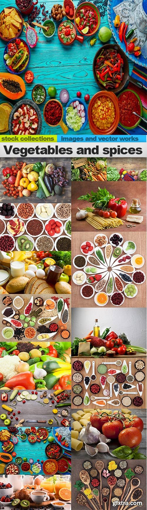 Vegetables and spices, 16 x UHQ JPEG